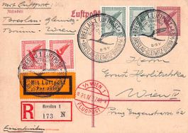 erster Postflug BRESSLAU-WIEN mit Sonder-O 21.4.1927