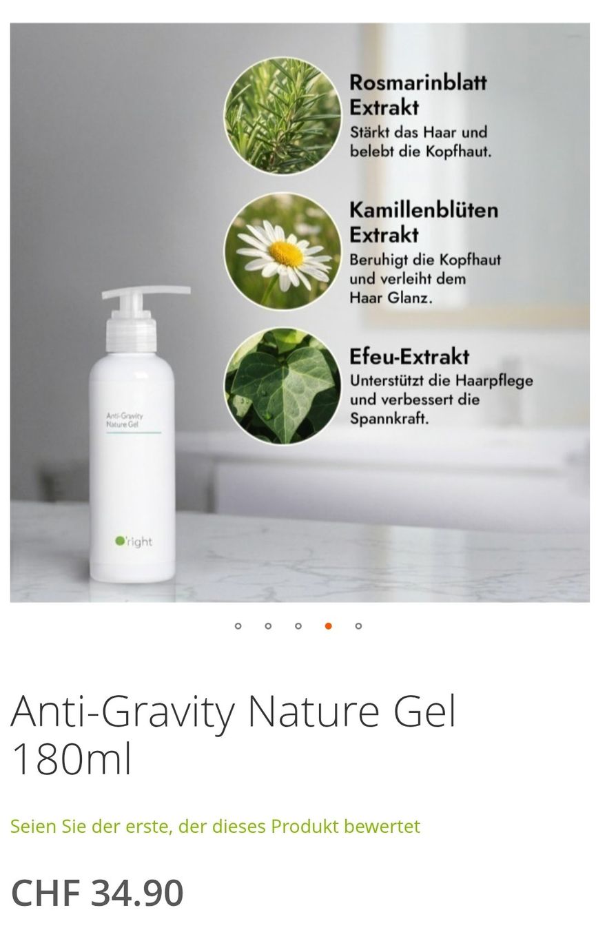 Altro per la cura del corpo: O'right Anti-Gravity Nature Gel, neu – Nuovo e nell'imballaggio originale da Zürich venduto da Claudia_Zueri