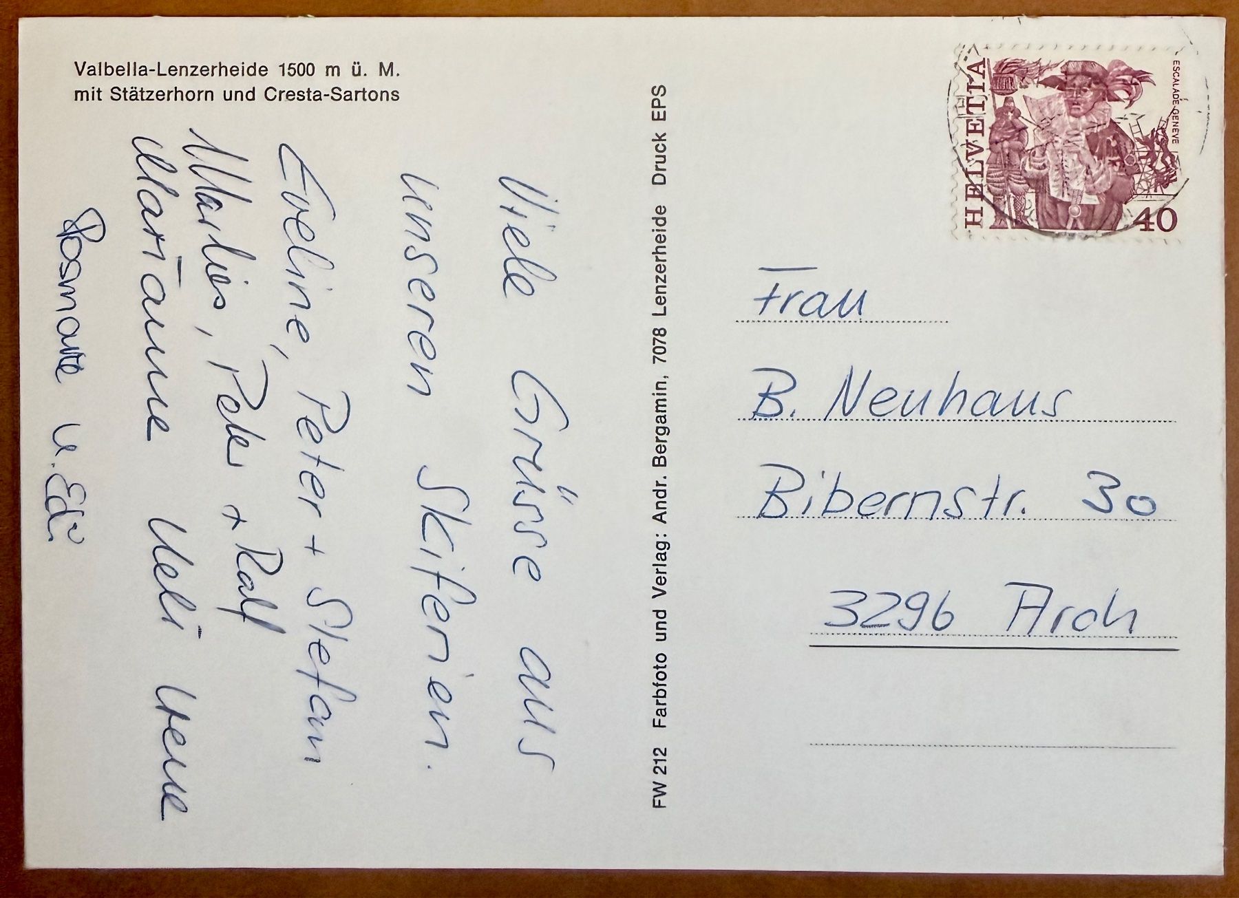 Cartoline postali: Lenzerheide - Valbella - Animation AK – Usato da Lutry venduto da Ediego 2