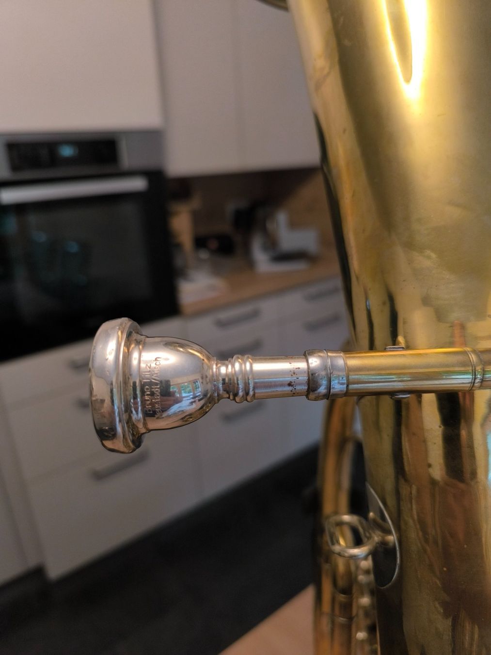 Strumenti musicali: Tenorhorn Cyprian Aarau – Usato da Triesenberg venduto da Guferschmid 1