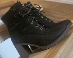 Bottines Timberland à talons en cuir brun - Taille 38