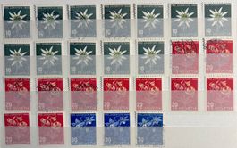 Timbres suisses 1944 Fleurs