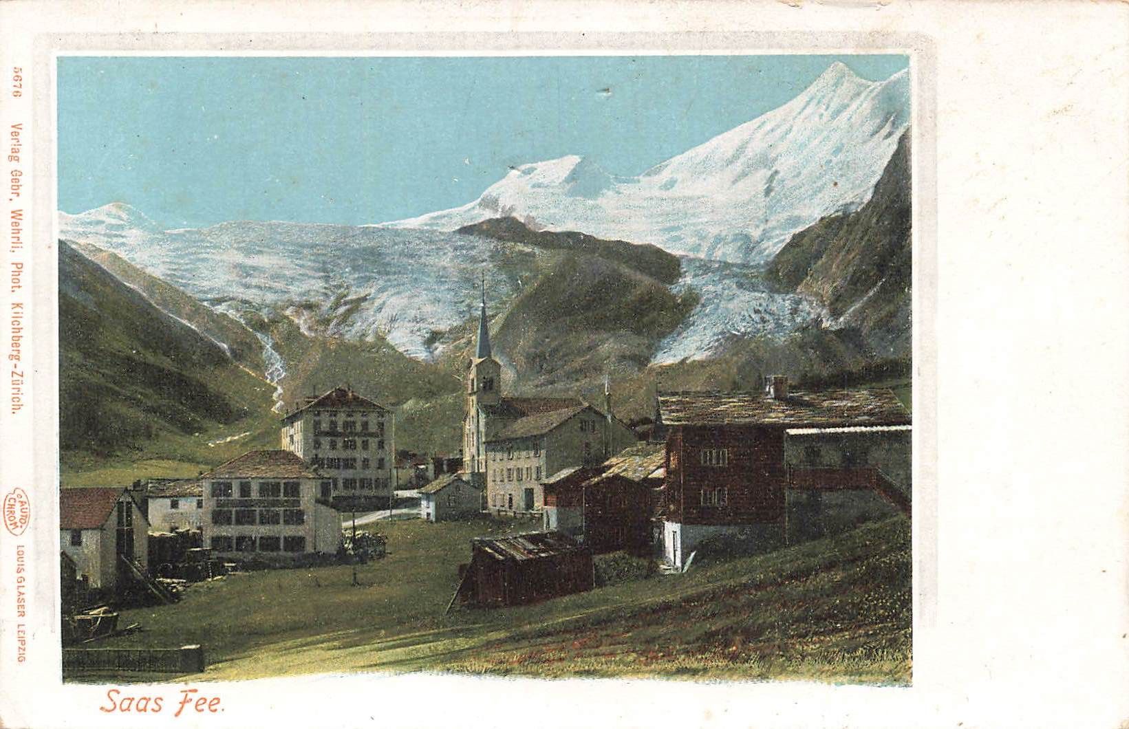Cartoline postali: Saas fee – Usato da Biasca venduto da Blenio71