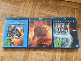 4 Blu-ray Filme, Transformers 1+2, Godzilla, Erde stillstand