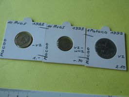 Macao 1982-93,   3  alte Münzen