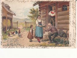 Motivkarte Wo Gott keine Noth 1902