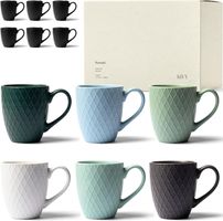 Kaffeetassen 6er Set 400 ml groß Teetassen Kaffeebecher