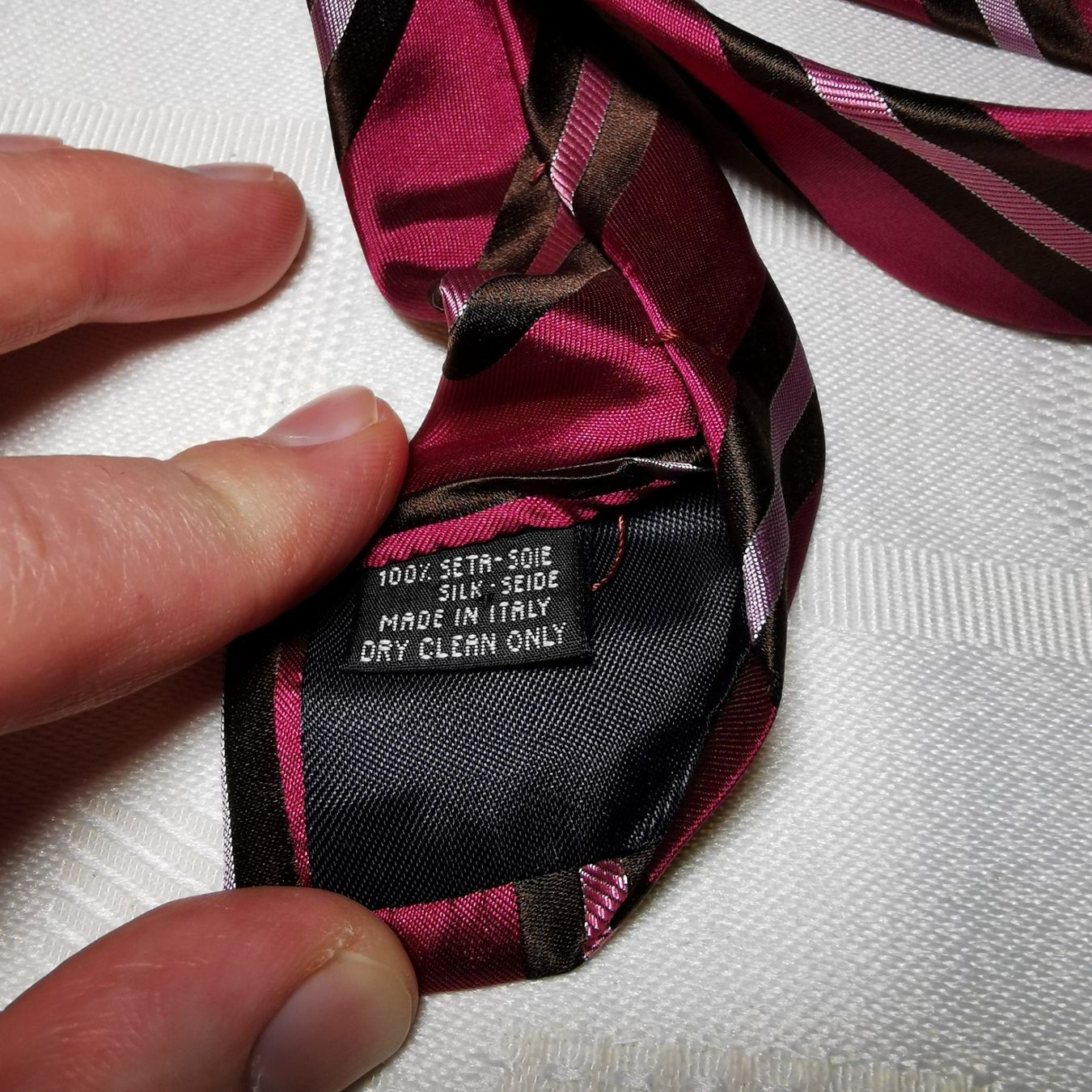 Cravatte: Yves Gerard Krawatte Rosa/Pink gestreift – Usato da Bern venduto da Second-Hand-Pirat 5
