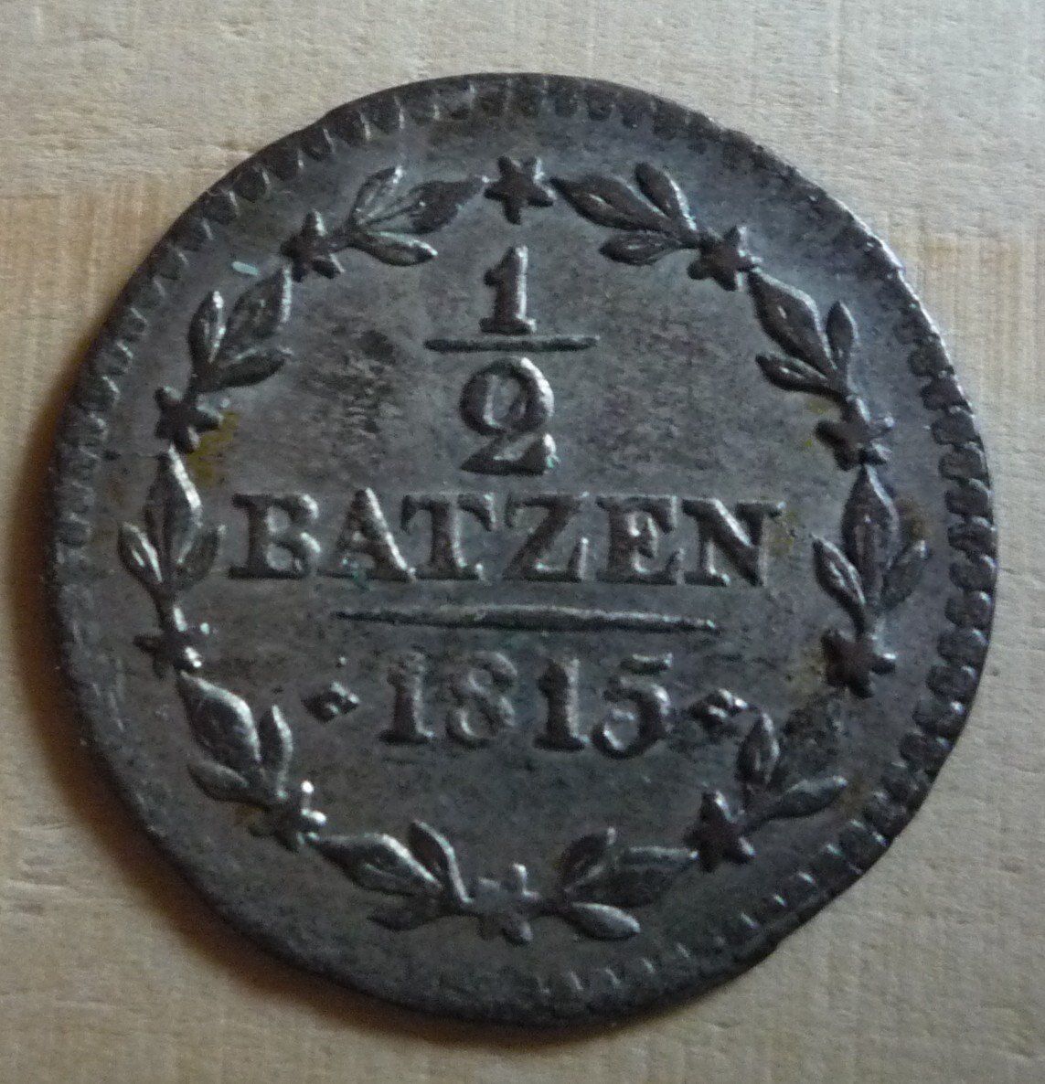 Alle Münzen: 1/2 Batz Aargau, 1815, stgl, Kat. 350.-- – Gebraucht aus Rieden SG von Sammelfreund 1