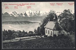 Magglingen, Kapelle und Alpenpanorama mi