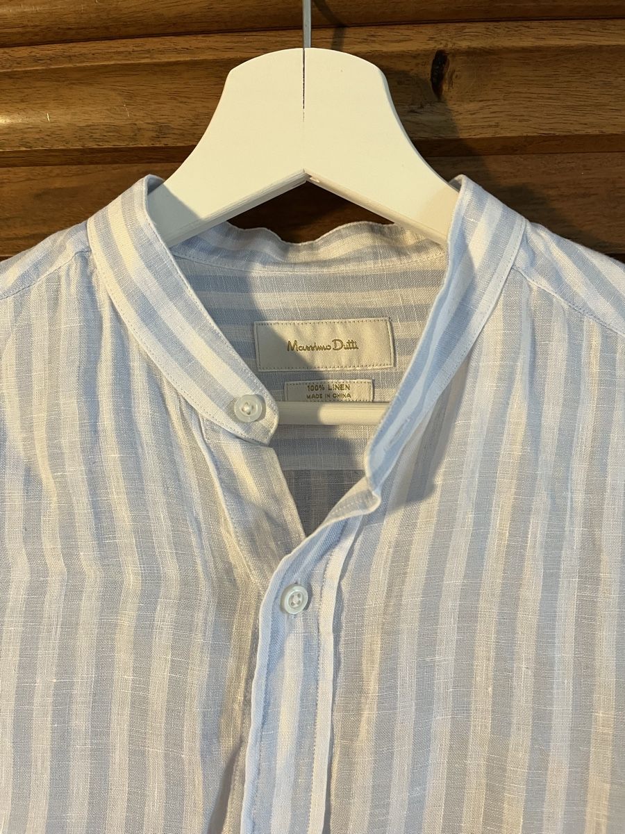 Massimo Dutti Hemden: Leinenhemd, blau-weiss gestreift, Gr. S, Massimo Dutti – Gebraucht aus St. Gallen von Gloom22
