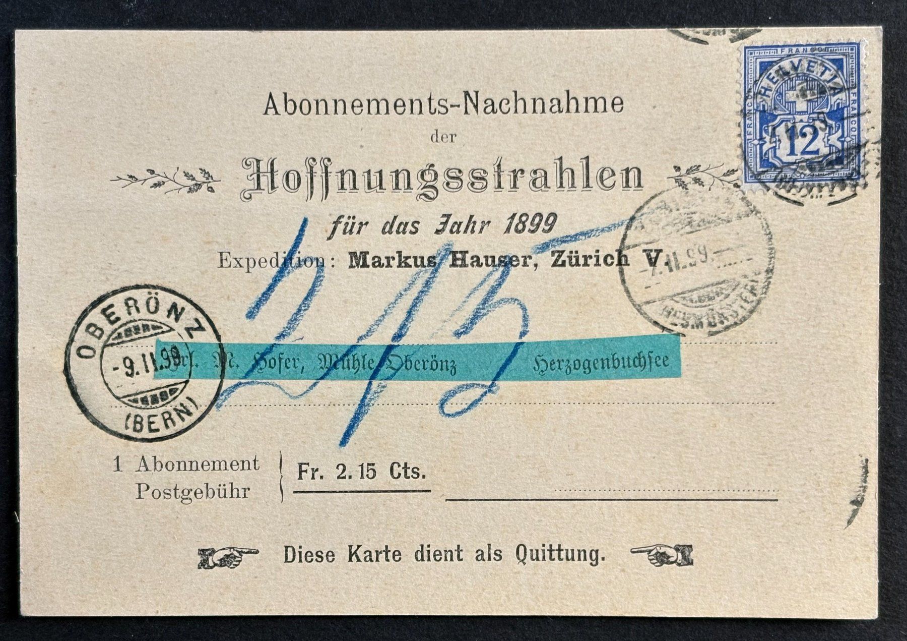 Tous les timbres: ANTIKE POSTKARTE HOFFNUNGSSTRAHLEN 1899 – D'occasion à Ostermundigen par wini63