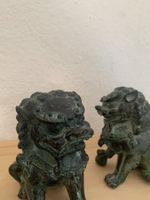 2 sehr alte Chinesische Wächterlöwen Bronze Skulpturen