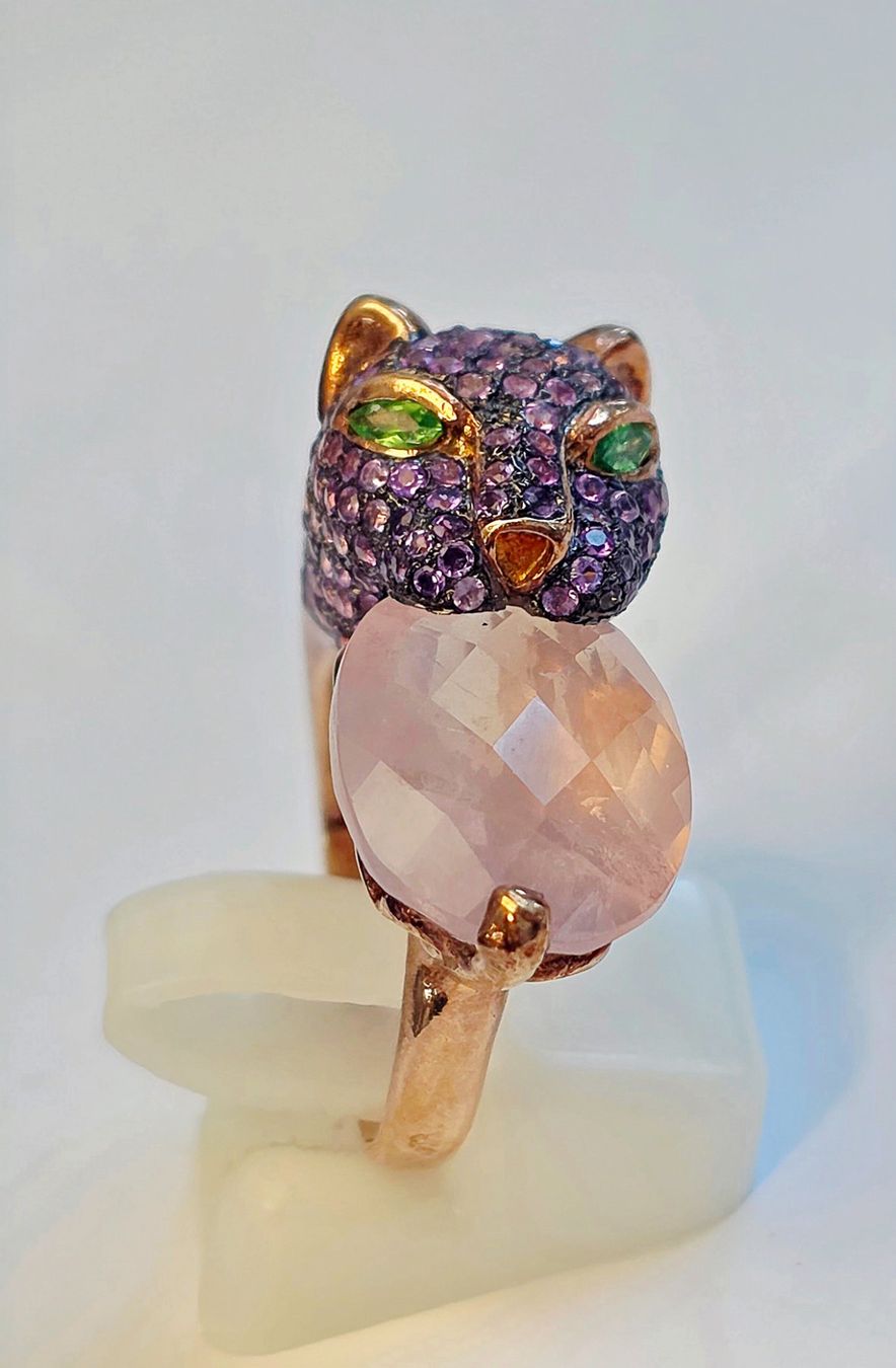 Anelli: Ring Panther Roséquarz Lila Amethiste Grösse 54 – Nuovo (secondo la descrizione) da Zürich venduto da benedikt12 4