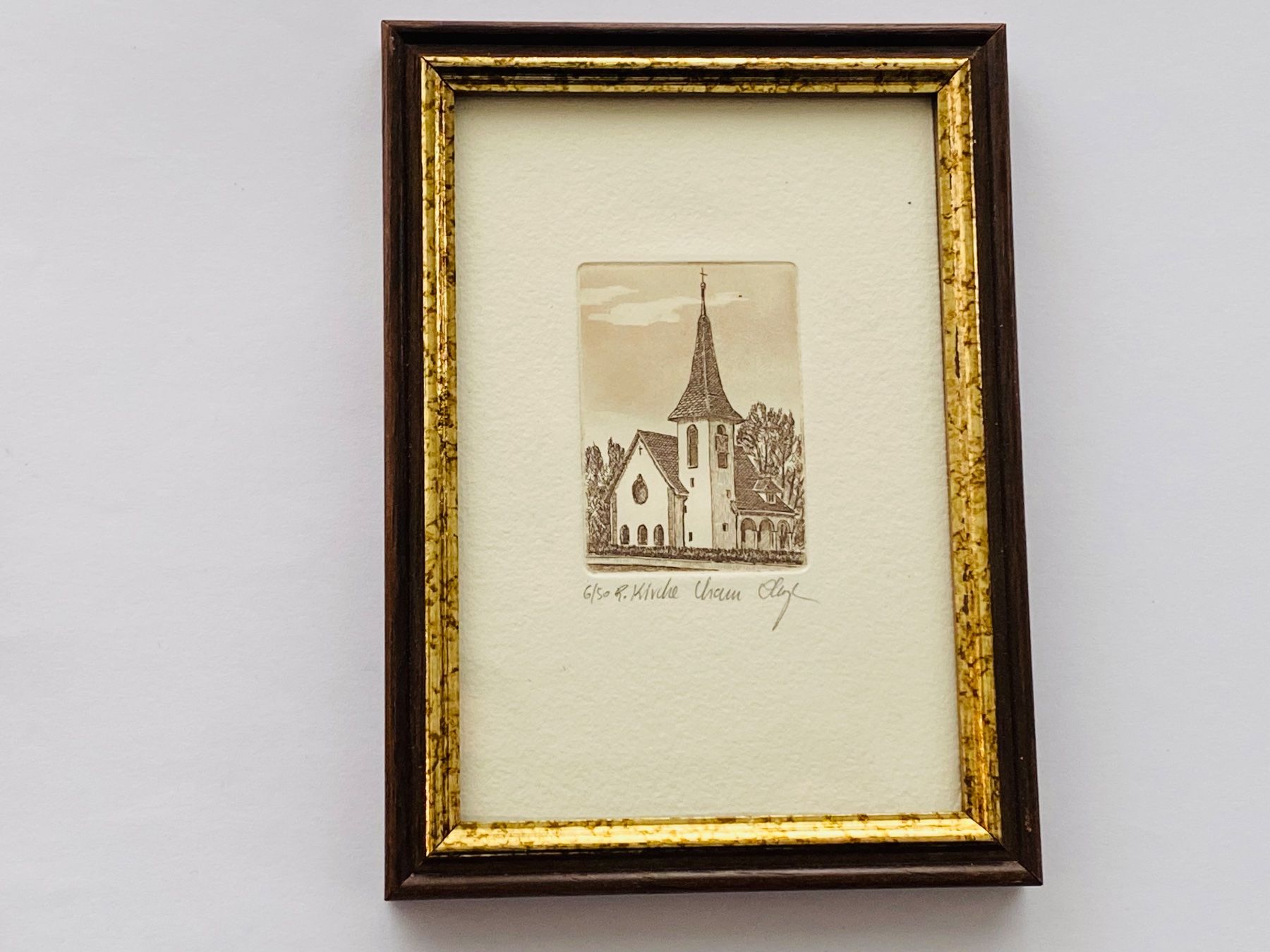 Dipinti: CHAM Ref. Kirche Kanton ZUG Radierung signiert + nummeriert – Usato da Baar venduto da Saegi1