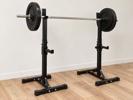 Langhantel Set mit Hantelständer & 70 kg Gussgewichten