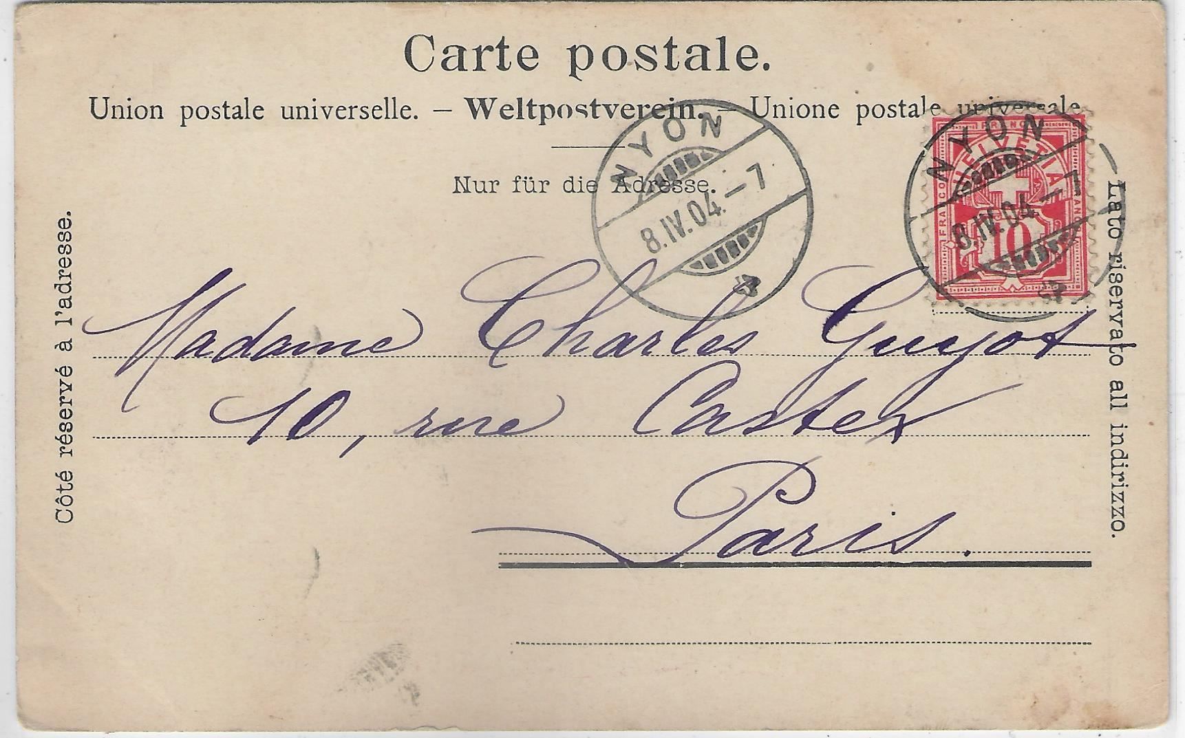 Cartoline postali: Nyon et le Montblanc - Litho – Usato da Ettingen venduto da Kartenplanet 1
