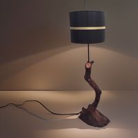 Holzlampe Stehlampe aus Schwemmholz Einzelstück