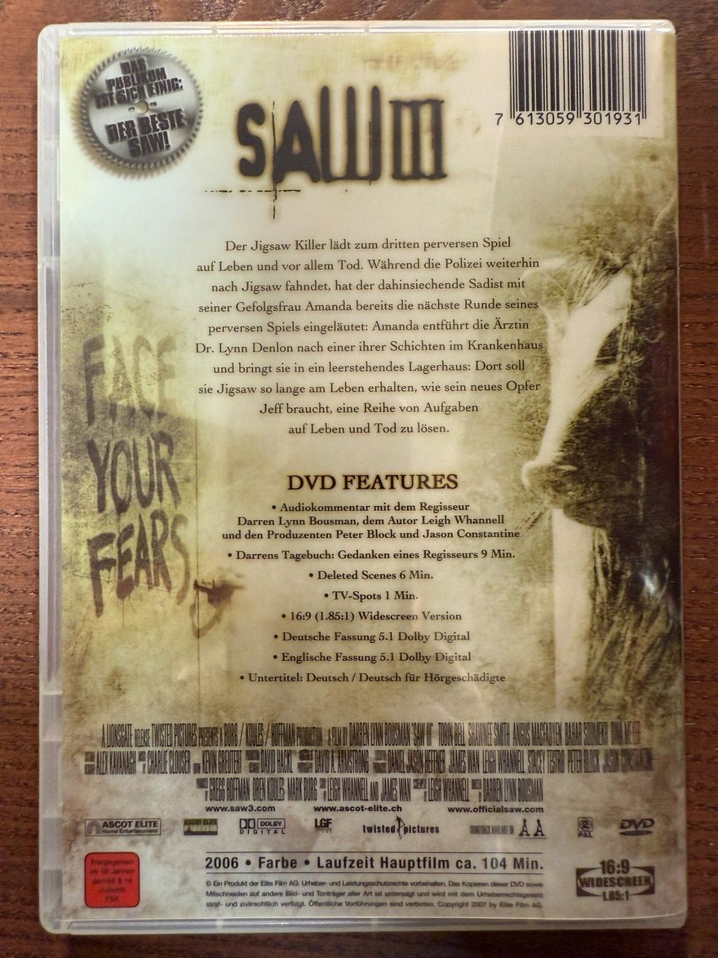 Alle DVDs: Saw 3 – Gebraucht aus Zürich von FilmFreunde 1
