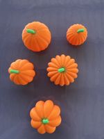 Kürbis Set 3D Druck Dekoration 5 Stück orange neu
