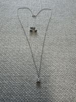 Diamant Set (Collier & Ohrstecker) Weissgold 18K 750