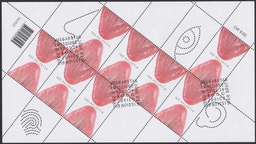 2014 Nr 1530 Zierbogen (Pipilotti Rist) Kleinbogen  ET STEM (Gebraucht