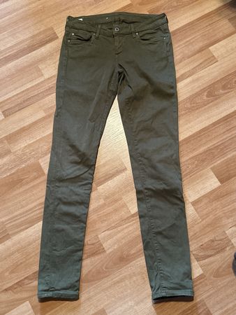 Pepe Jeans Olivgrüne Skinny Jeans Soho, Grösse W8, Mid Waist