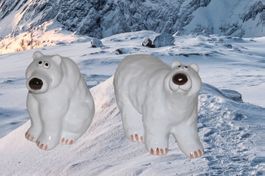 Eisbären Pärchen aus Keramik - 16 cm