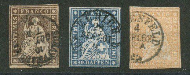 Alle Briefmarken: 3 TOLLE STRUBELI - 2 VOLLSTEMPEL – Gebraucht aus Sarmenstorf von Tricardo