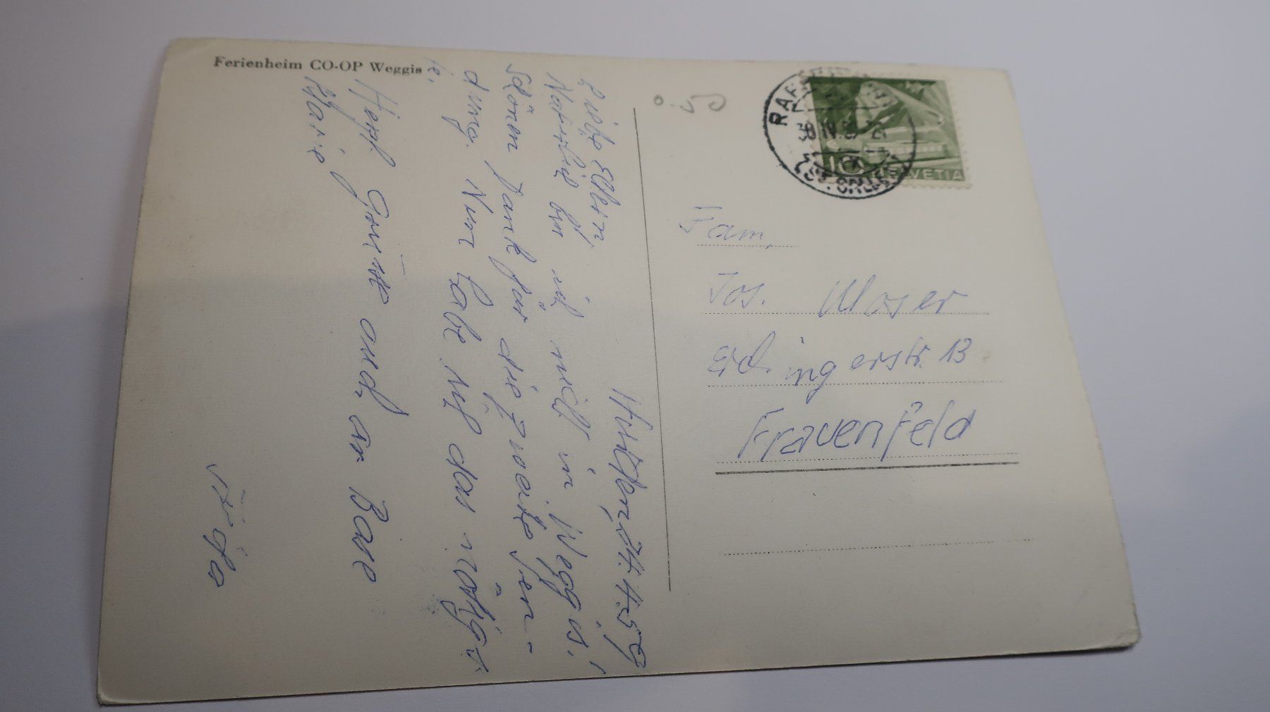 Cartoline postali: Ferienheim CO-OP Weggis  1959 – Usato da Cormoret venduto da Pascalll2001 3