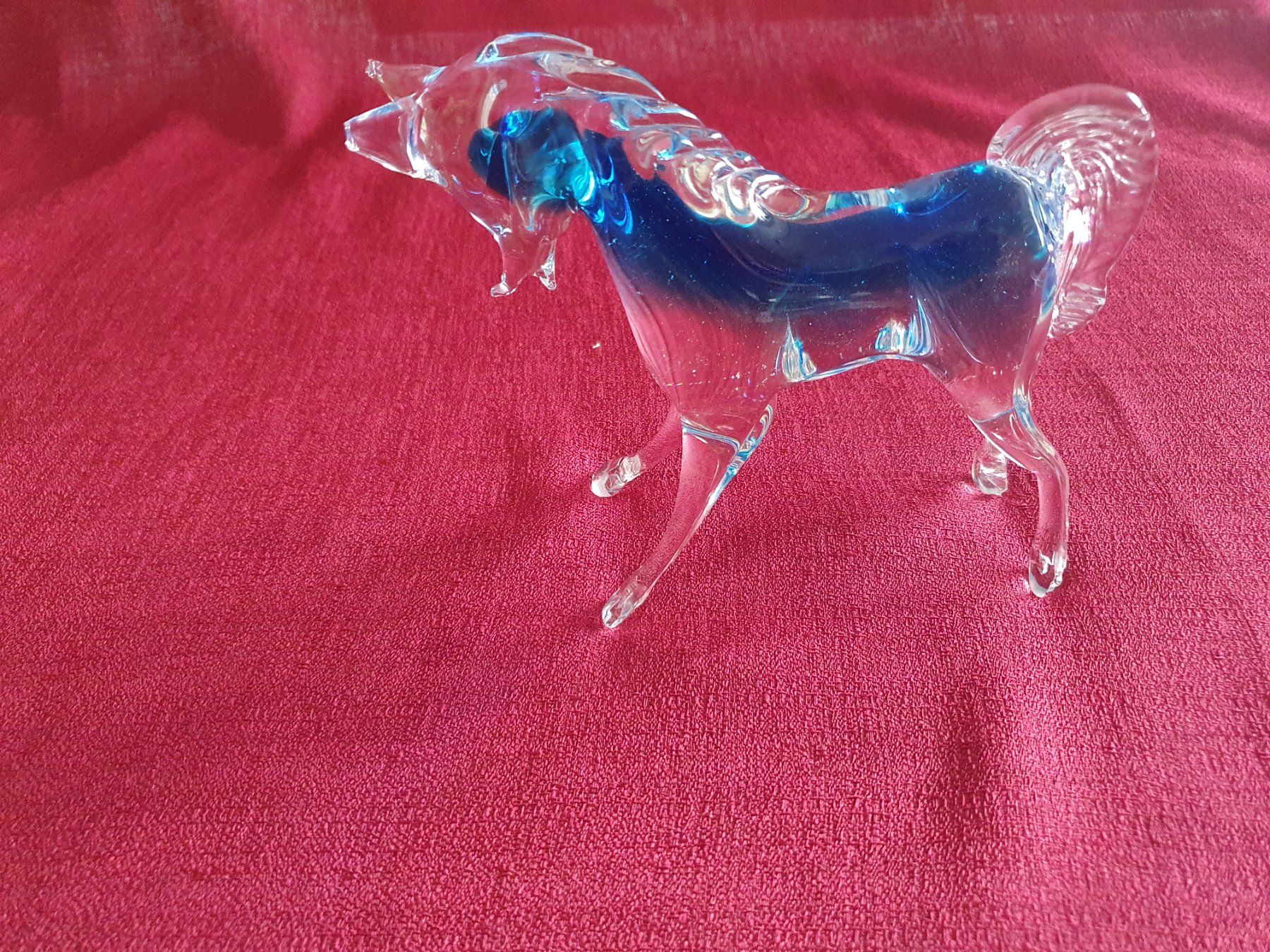 Statuette: Wunderschöne Blaue Pferde Figur aus Glas – Usato da Abtwil AG venduto da MaVo.0710