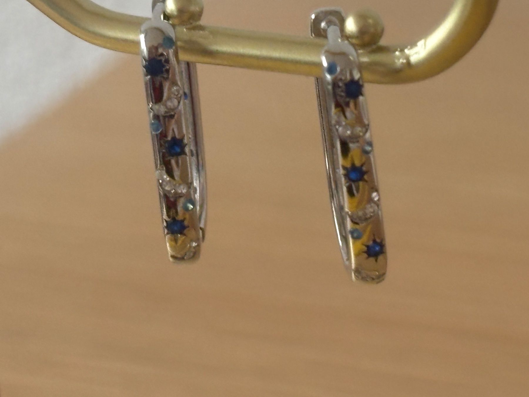 Orecchini pendenti & Orecchini a lobo: Luxus Elegante Ohrstecker  Silberfarben/ weiss blau – Nuovo (secondo la descrizione) da Biel-Bienne venduto da Roserosse13 4