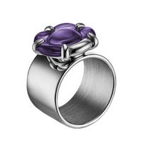 Bague BACCARAT-Paris „B Flower“, Cristal violet, Argent 925