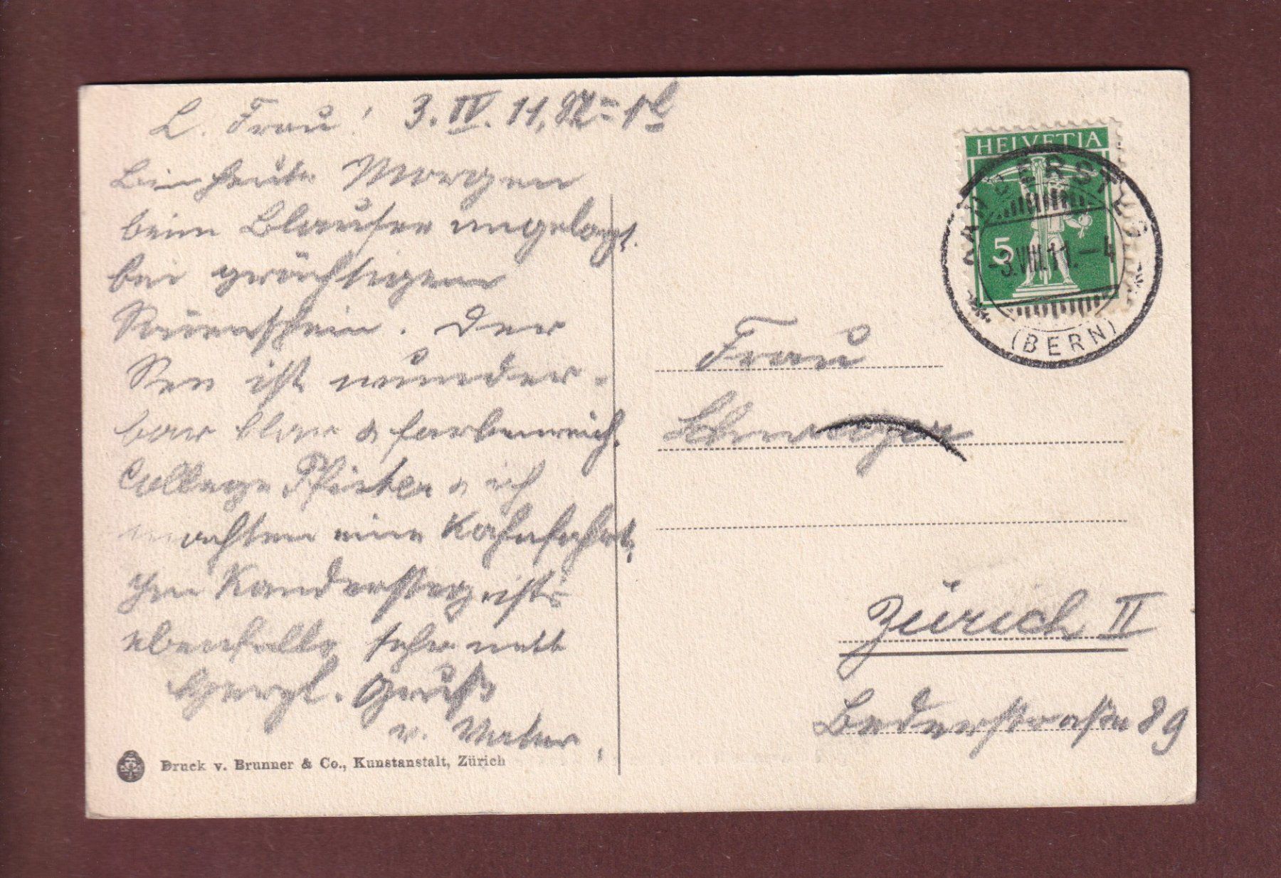 Cartoline postali: BLAUSEE mit Pension - 1911 – Usato da Pully venduto da nicecards-shop 1