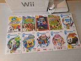 Nintendo Wii Konsole + 10 Spiele + uDraw Zubehör, Toppreis