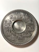 Zinndeckel mit deutschen Stadtsilhouetten und Wappen