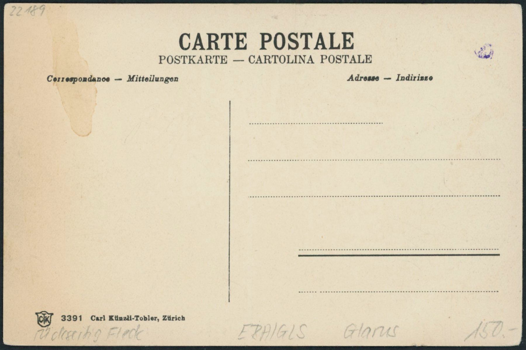 Cartes postales: GLS Glarus - Bahnhof - Bahn – Neuf (Voir description) à Schindellegi par dormay 1