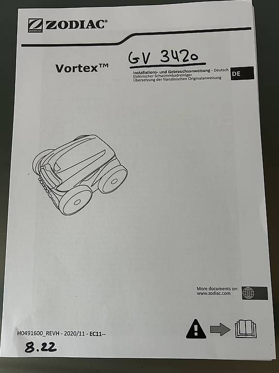 Schwimmbad-Zubehör: Poolroboter Zodiac Vortex GV 3420 mit Wagen – Gebraucht aus Bleienbach von Hof230 4