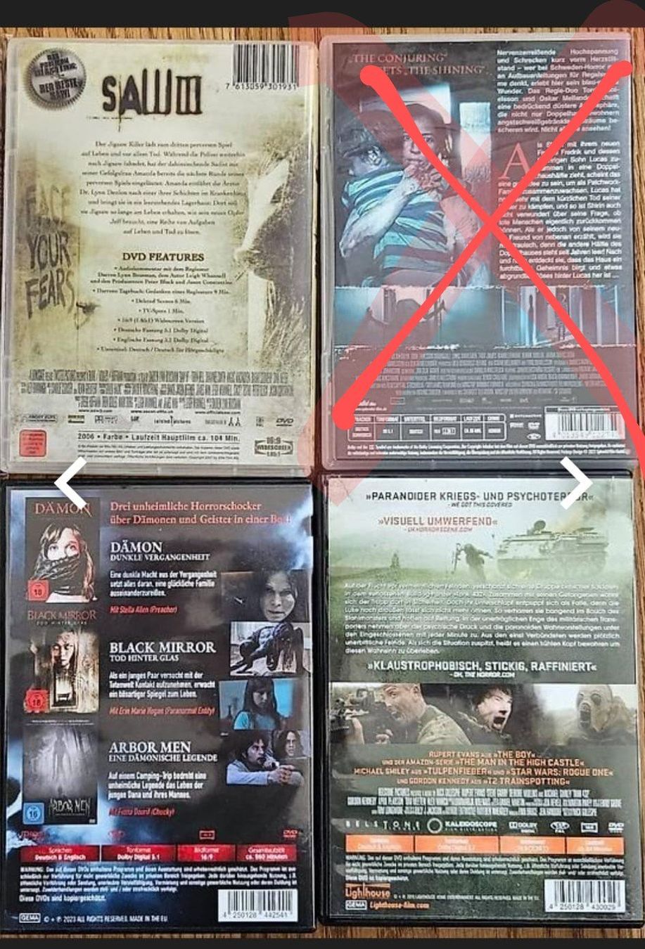 Tutti i DVDs: Horror-Filme – Usato da Spiegel b. Bern venduto da JeromeG9 1