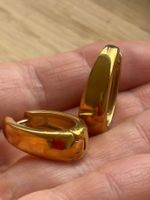 Luxus Elegante Creolen Edelstahl Ohrstecker Farbe Gold