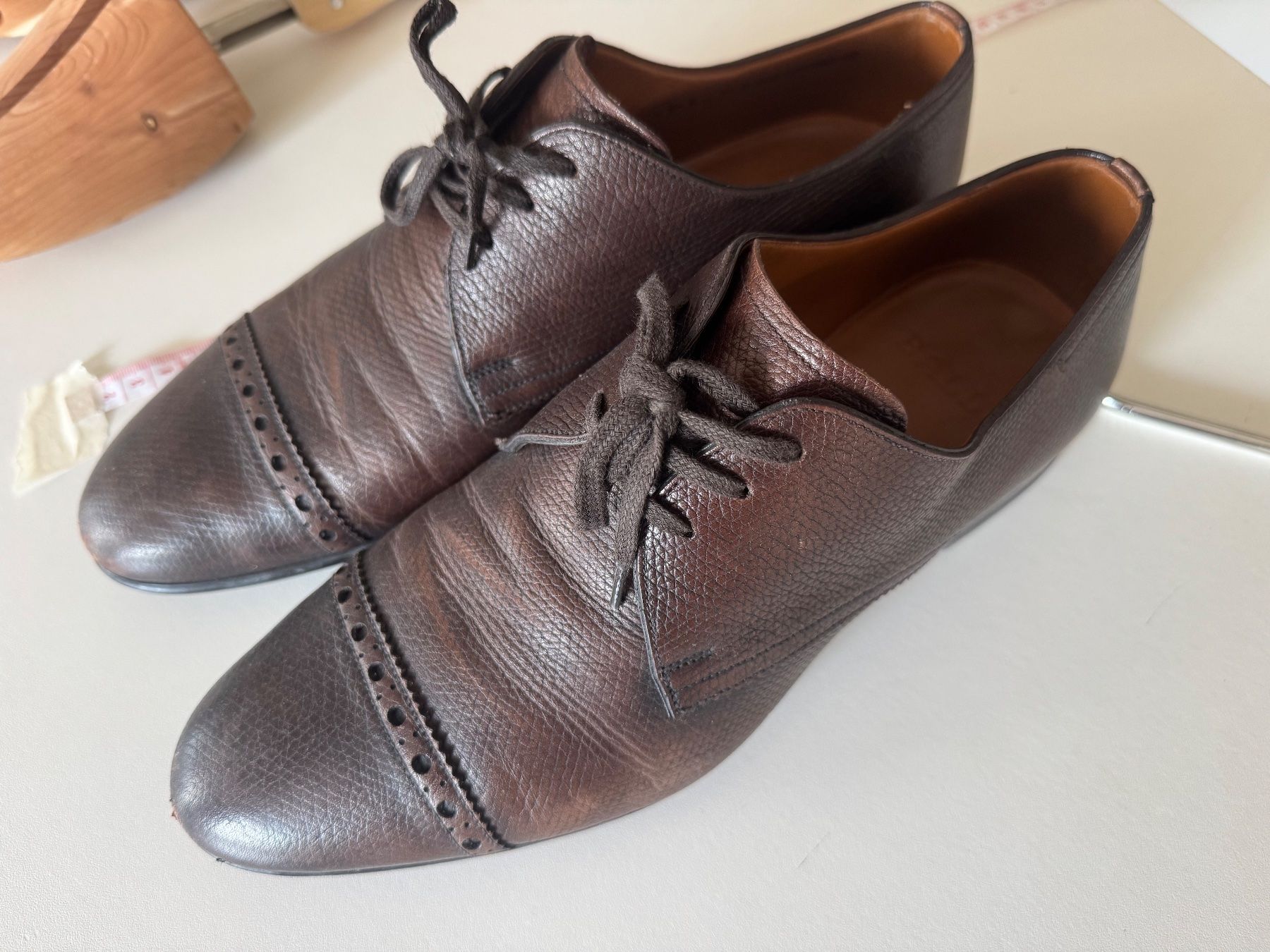 Bally Scarpe da uomo: BALLY Herren-Schnürschuhe Original, Gr. 42, Leder, Braun – Usato da Klingnau venduto da Pfidico