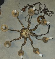 Antiker 8-Armiger Kronleuchter massiv Messing