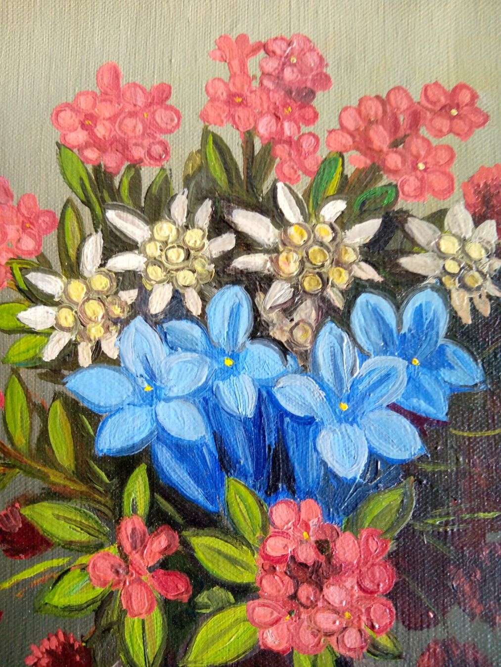 Dipinti: Oelgemälde Alpenblumen von Andor Kovasits – Usato da Pratteln venduto da Zund-88-Funken 1