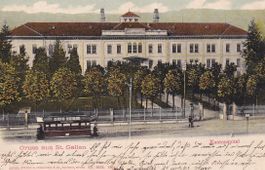 AK St. Gallen SG (nach München D) 1903 (Strassenbahn !)