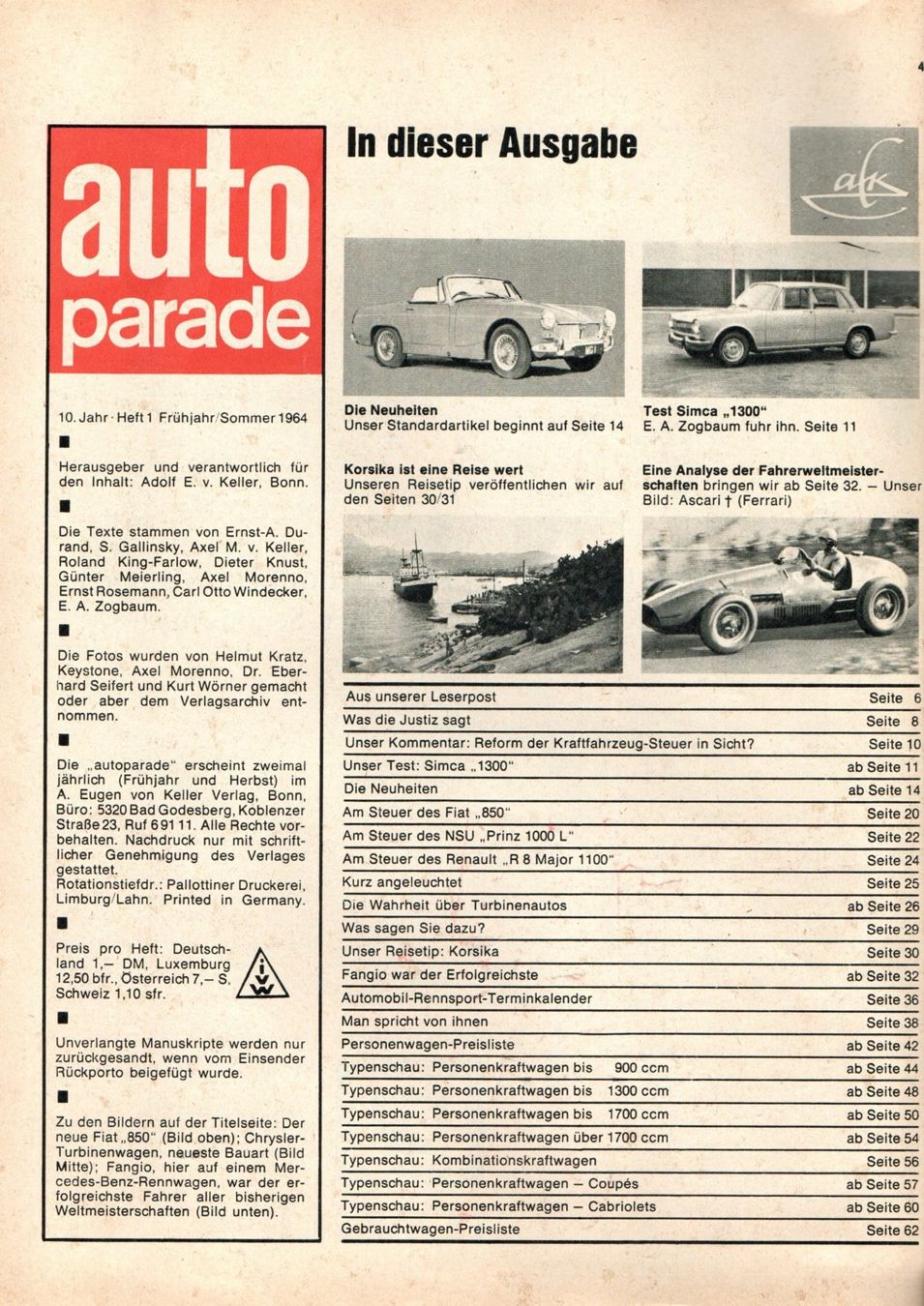 Riviste & Magazine: Auto-Parade – Usato da Malans GR venduto da Chueche427 1