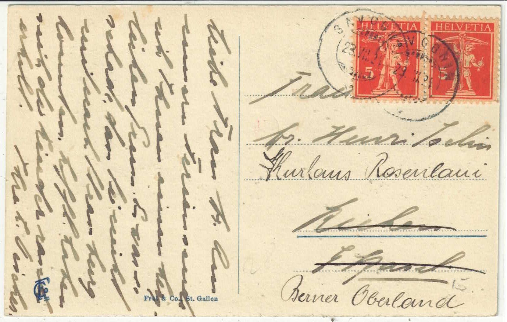Cartoline postali: Strasse nach Savognin – Usato da Ettingen venduto da Kartenplanet 1