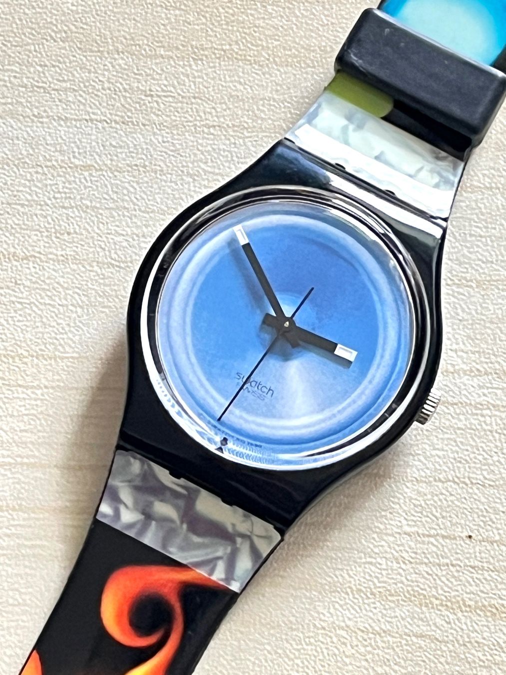 Swatch Orologi: Swatch Uhr Gent Blue Fire, selten! – Usato da Grenchen venduto da chththl