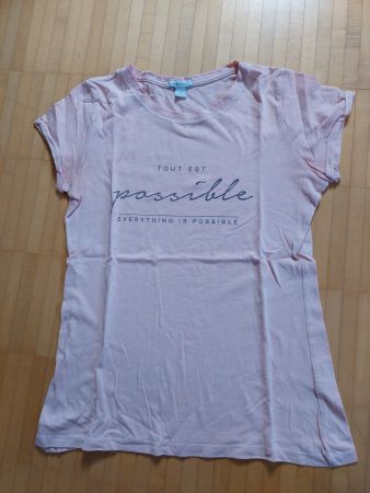T-Shirt Gr. S "Tout est possible" rosa