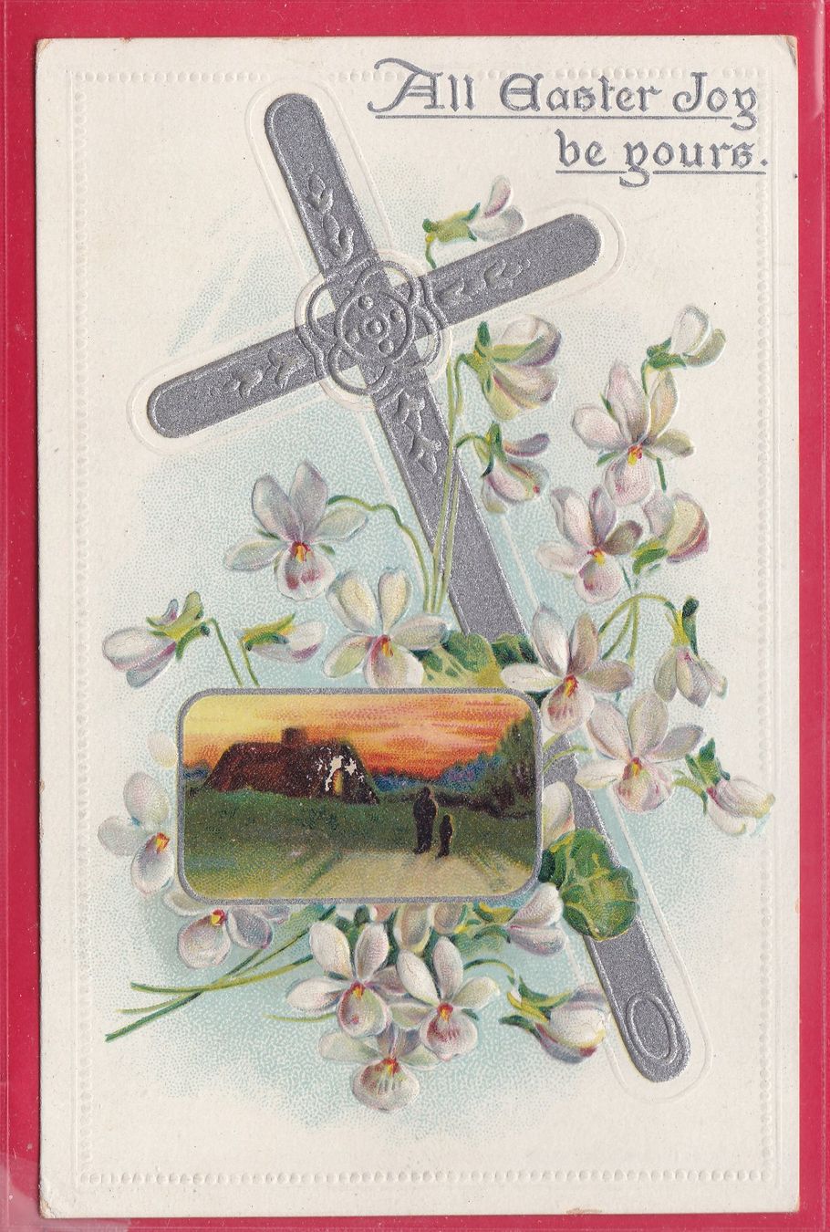 Cartoline postali: PRÄGEKARTE, ALL EASTER JOY BE YOURS – Usato da Oberrieden venduto da Gebirgsstelze