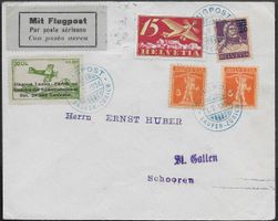 1924 Brief Flugpost Laufen - Zürich Mischfr. VIGNETTE ab 1.-